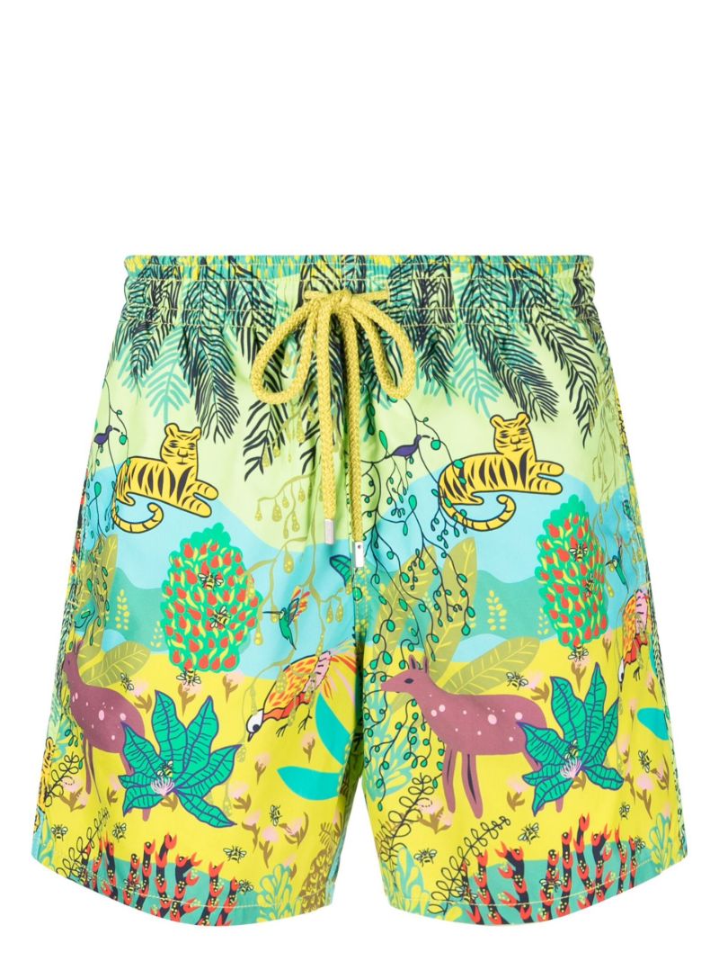 Green Moorea Jungle Rousseau Swim Shorts