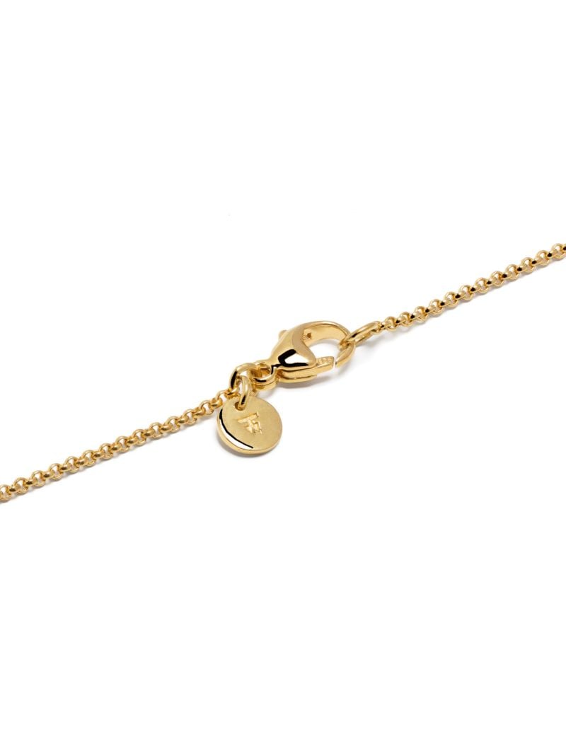 Gold-tone Round Pendant Malachite Necklace