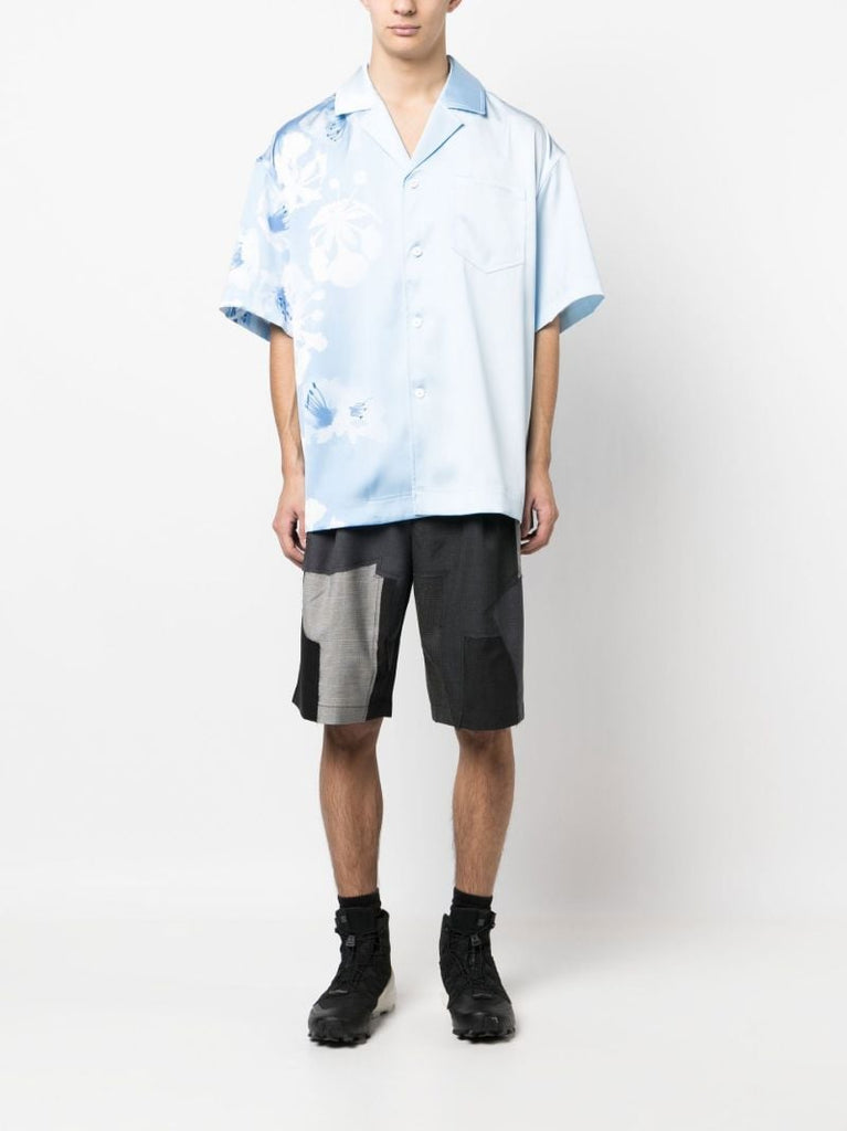 Blue Gradient Floral Print Shirt