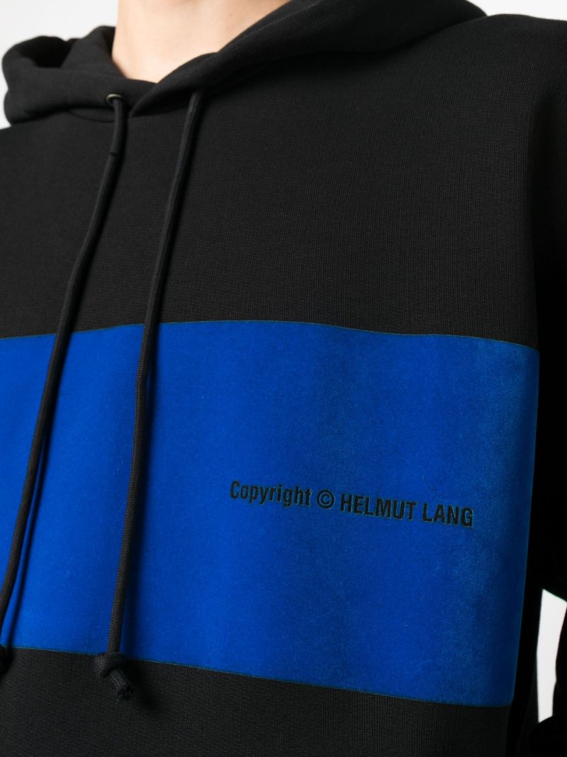 Black Flocked Cotton Hoodie