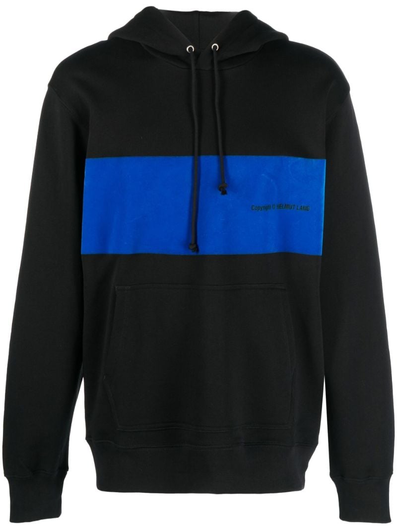 Black Flocked Cotton Hoodie