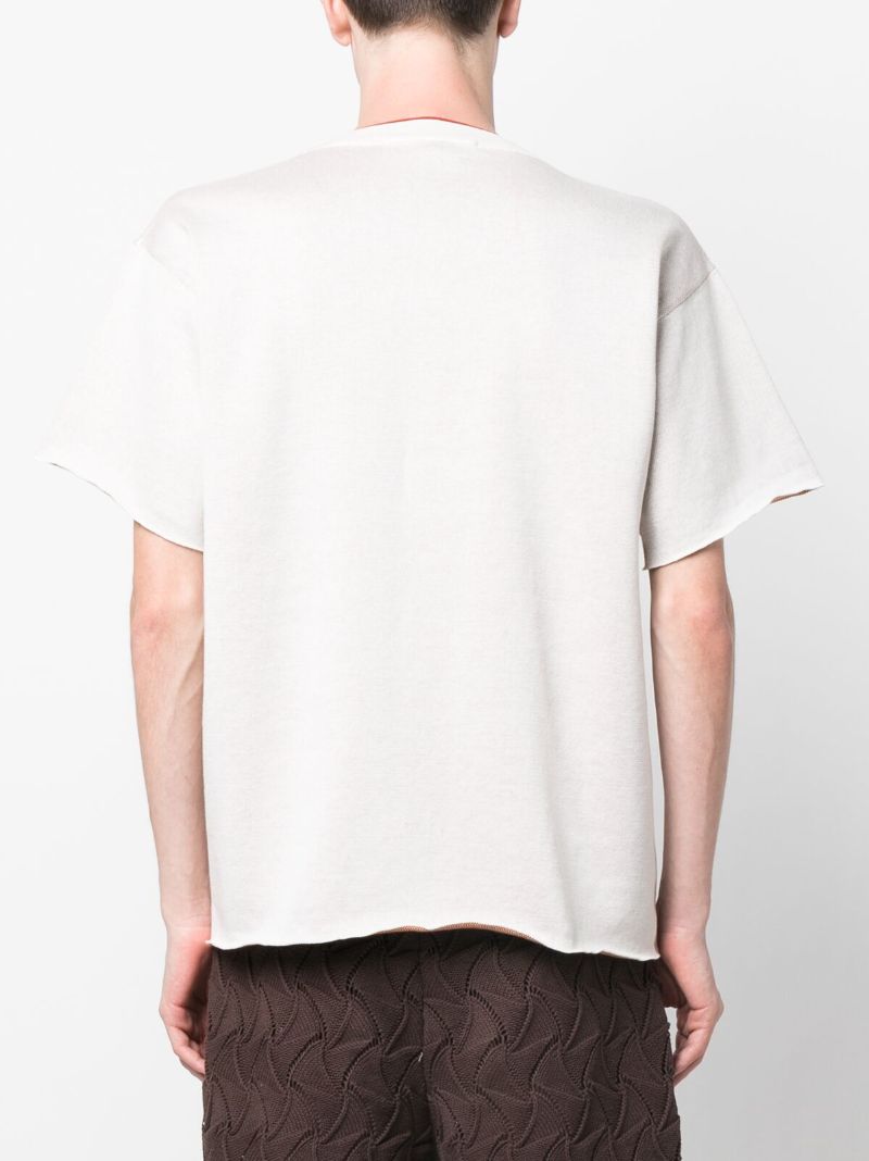 White Smiley Print Cotton T-shirt