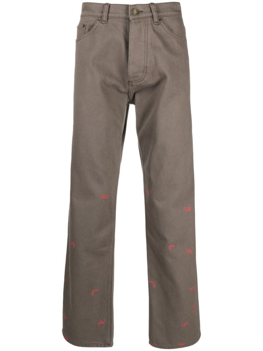 Medium Brown Crab Print Trousers