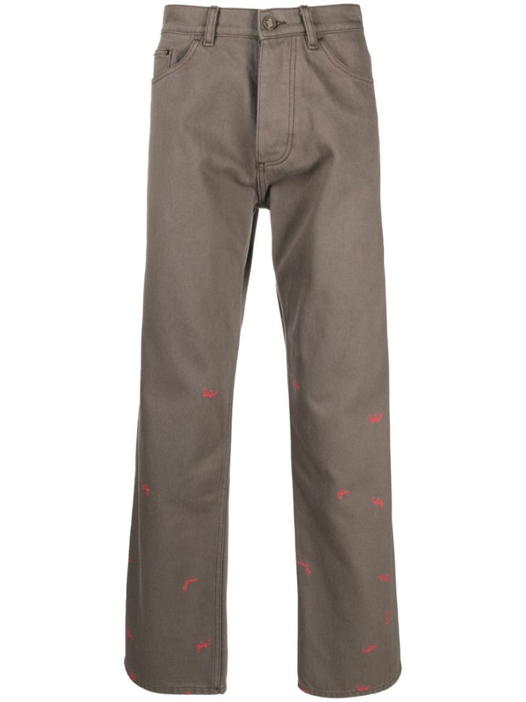 Medium Brown Crab Print Trousers