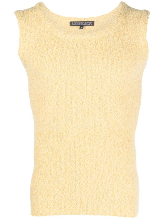 Yellow Textured Knit Top