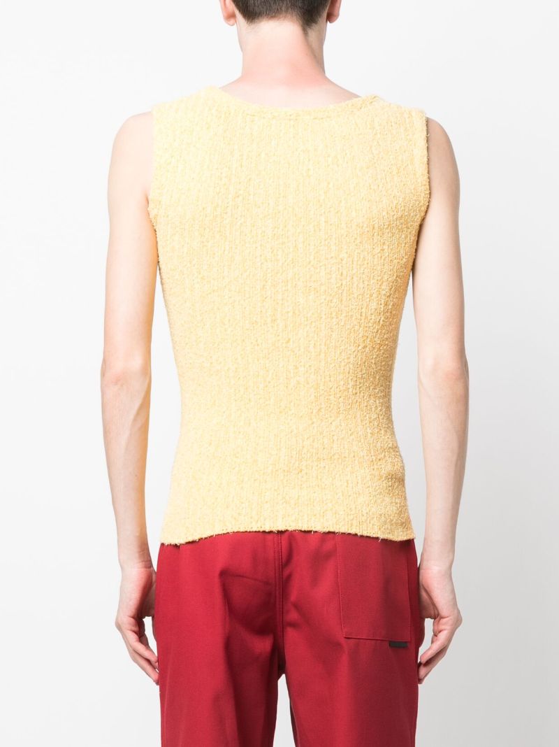 Yellow Textured Knit Top