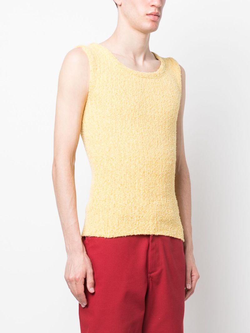 Yellow Textured Knit Top