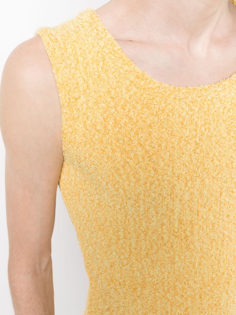 Yellow Textured Knit Top