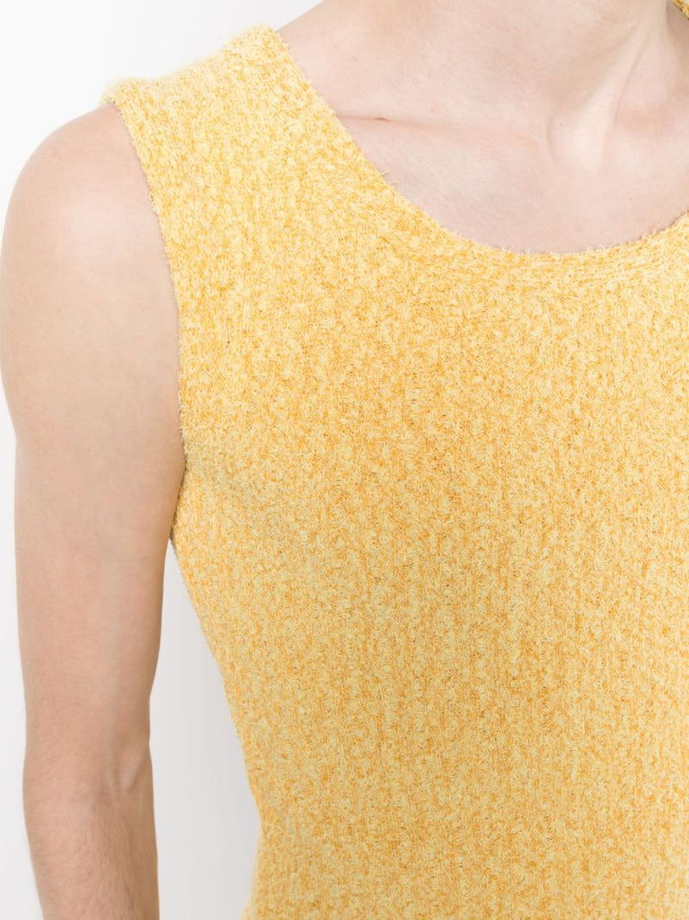Yellow Textured Knit Top