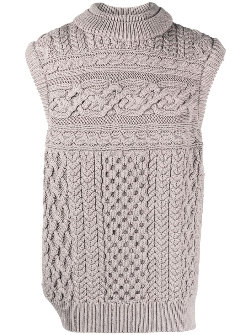 Grey Knitted Vest Sweater