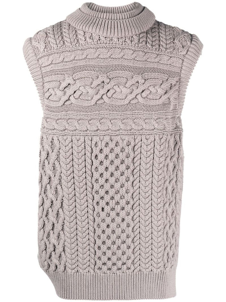 Grey Knitted Vest Sweater