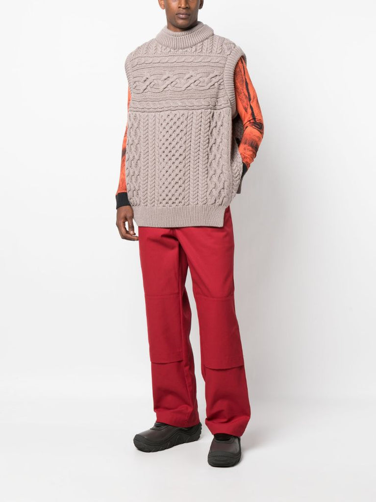 Grey Knitted Vest Sweater