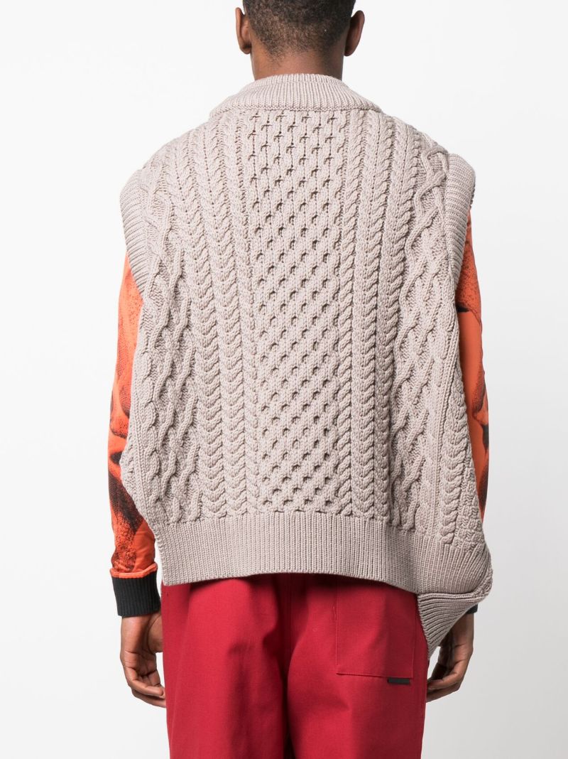 Grey Knitted Vest Sweater