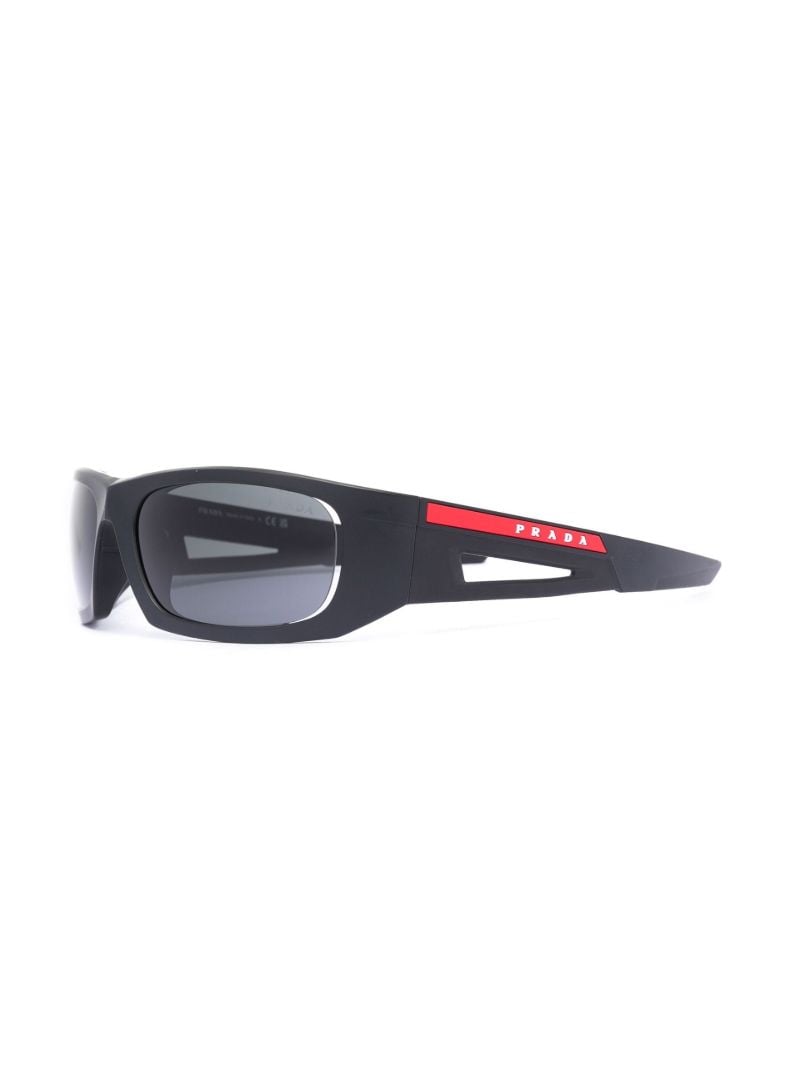Black Linea Rossa Impavid Wraparound Sunglasses