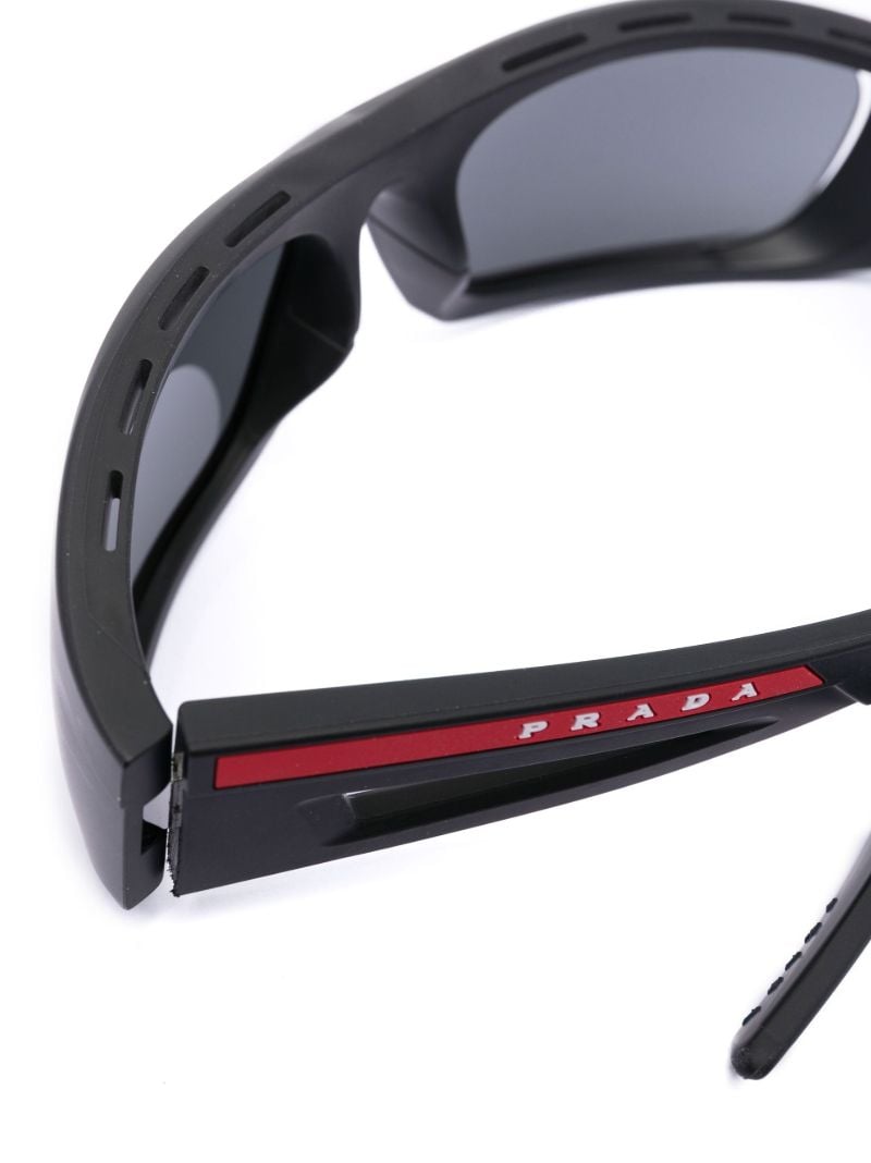 Black Linea Rossa Impavid Wraparound Sunglasses