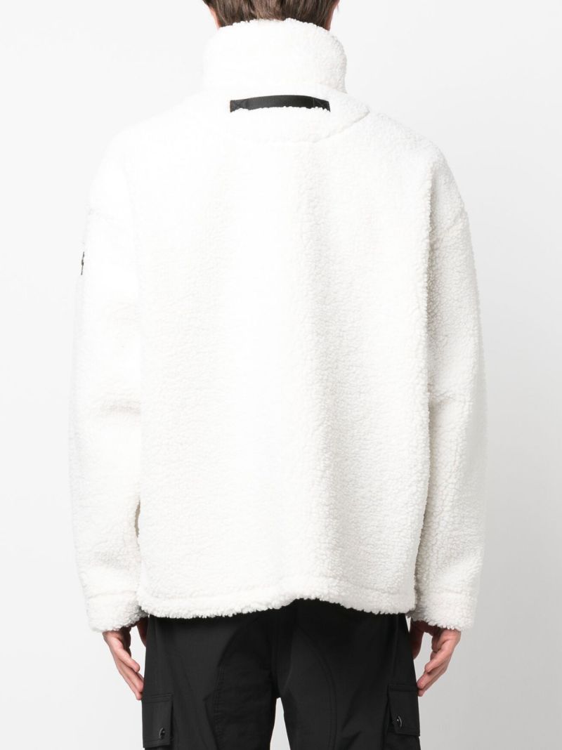 White Red Rooster Fleece Jacket