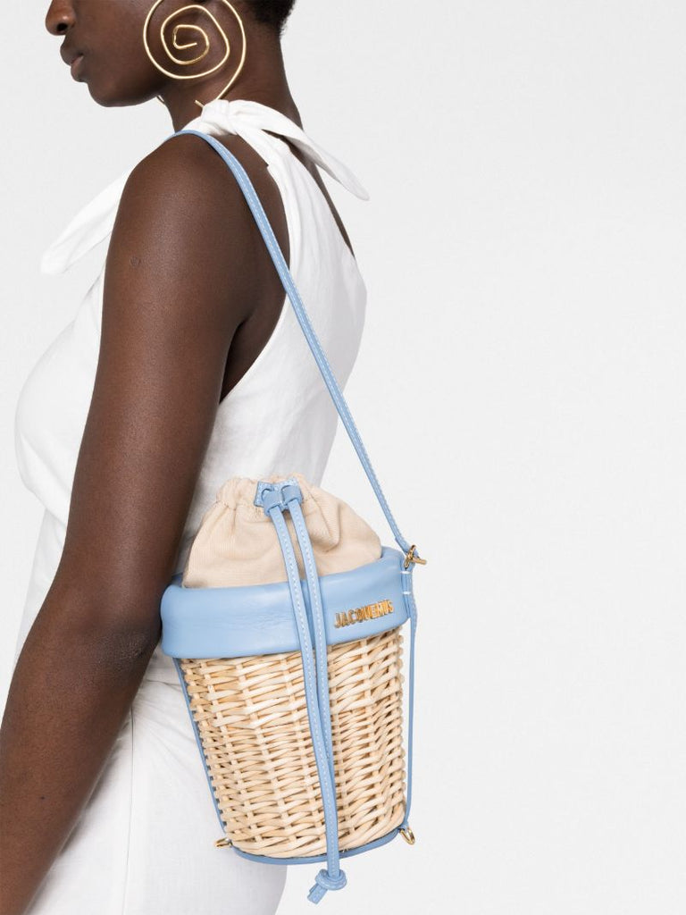Neutral Le Panier Seau Wicker Bucket Bag