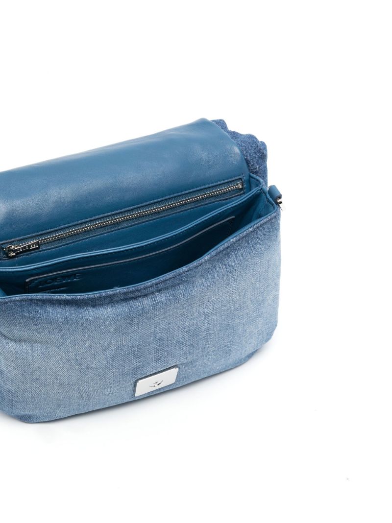 Blue Goya Denim Puffer Cross Body Bag