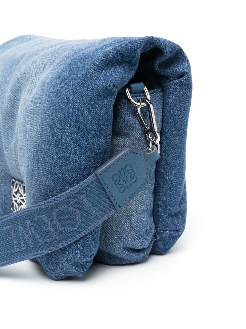 Blue Goya Denim Puffer Cross Body Bag