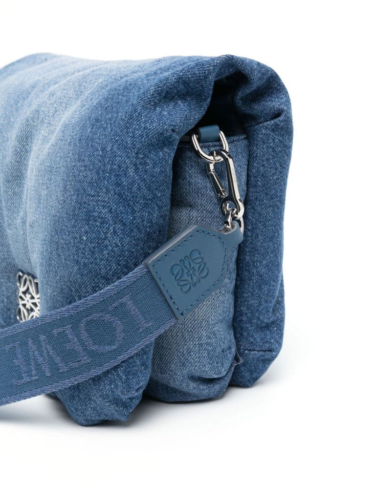 Blue Goya Denim Puffer Cross Body Bag