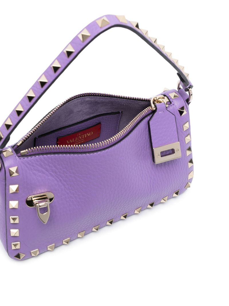 Purple Rockstud Small Leather Shoulder Bag