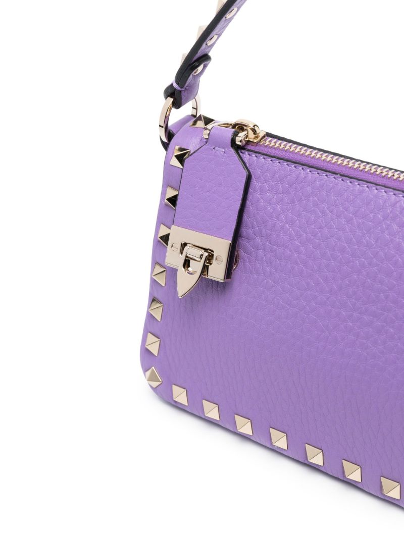 Purple Rockstud Small Leather Shoulder Bag