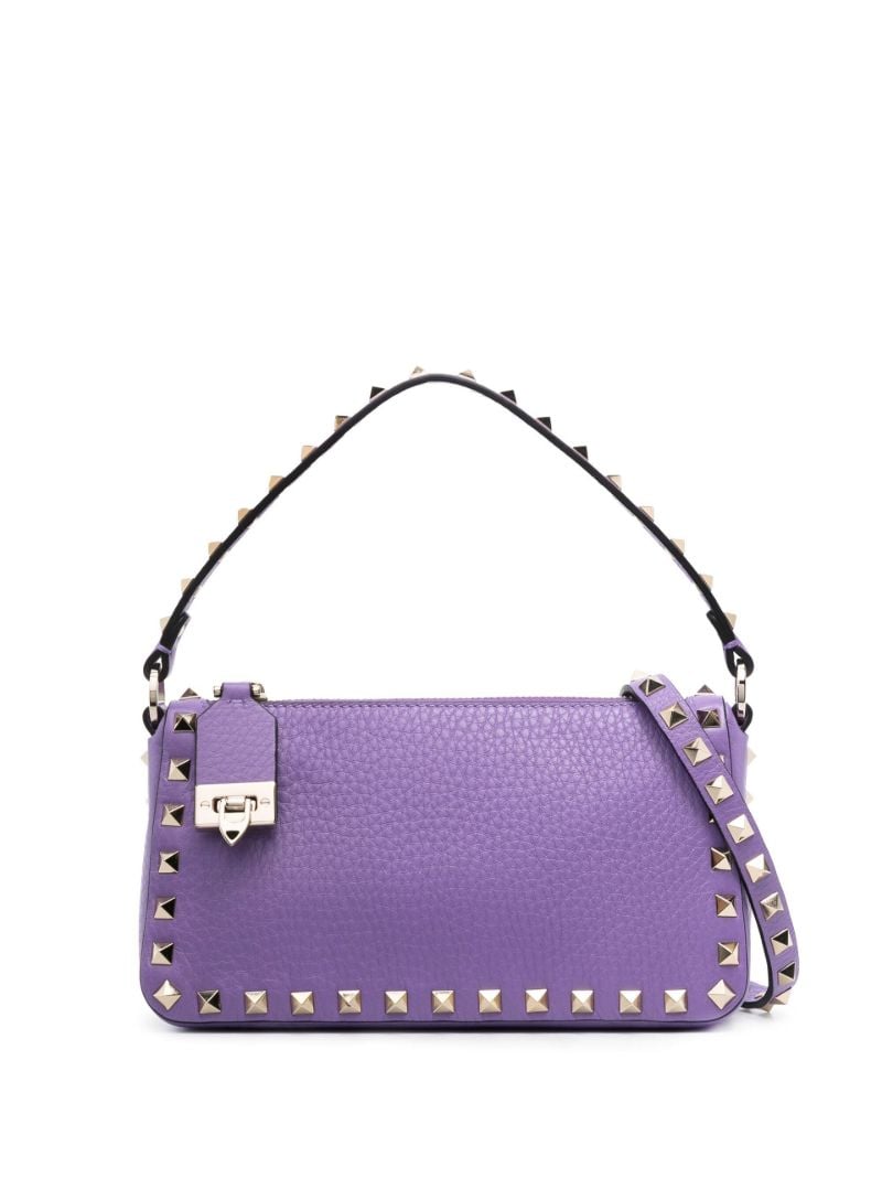 Purple Rockstud Small Leather Shoulder Bag