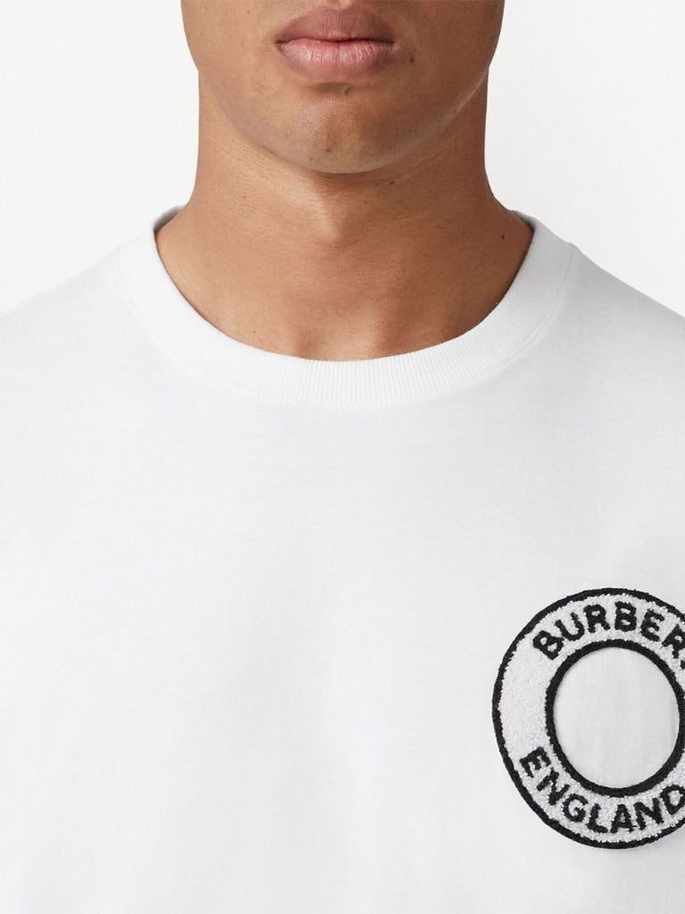 White Logo Graphic Cotton T-shirt