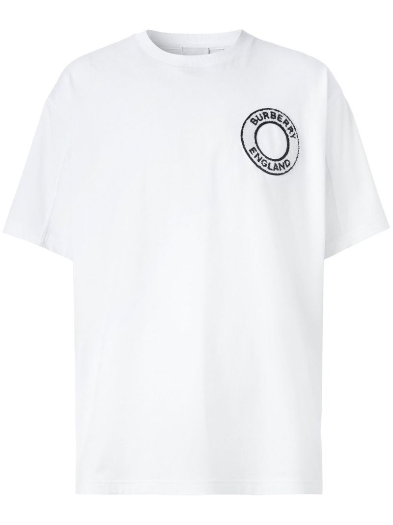 White Logo Graphic Cotton T-shirt
