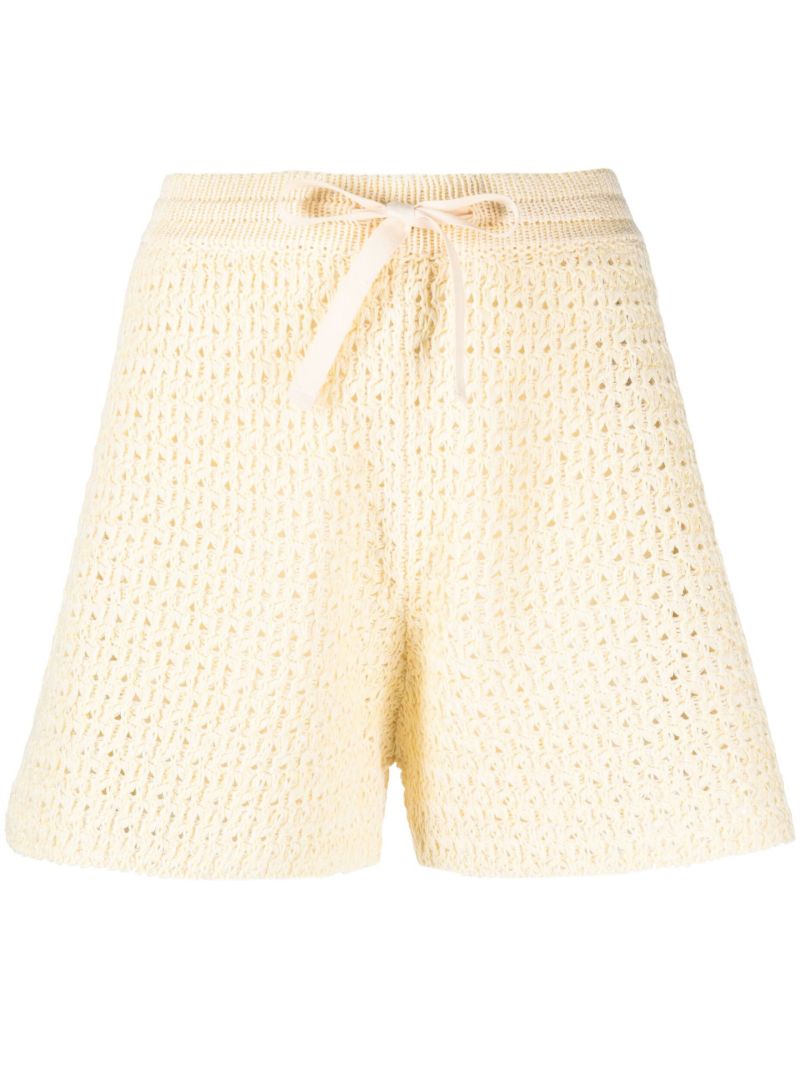 Neutral Cotton Drawstring Shorts