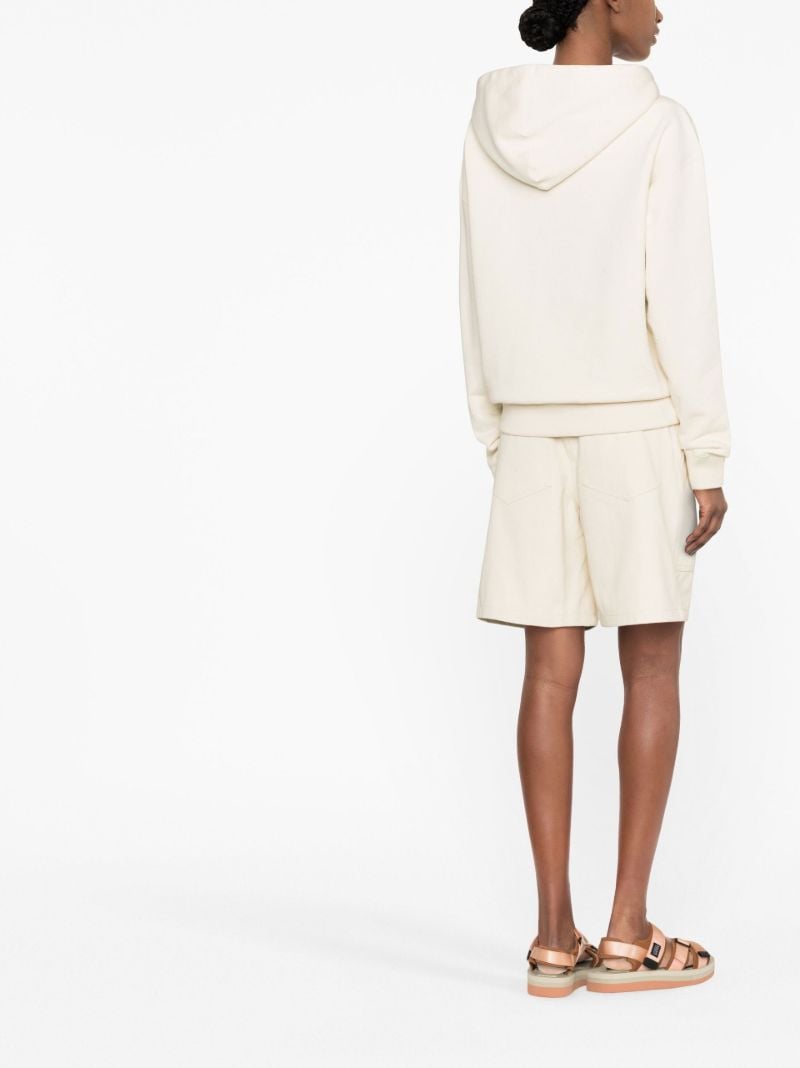 Neutral Logo Print Drawstring Hoodie