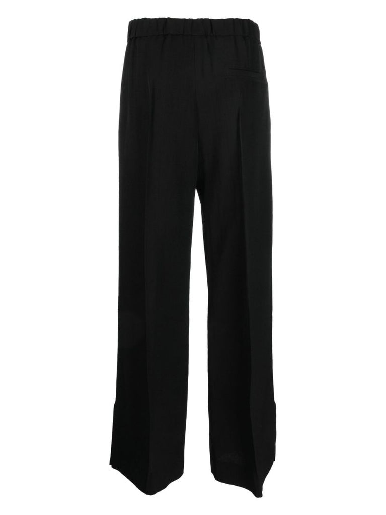 Black High Waist Straight-leg Trousers