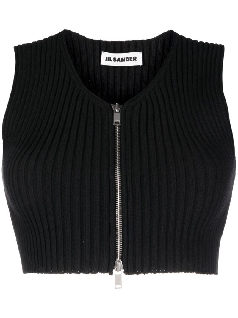Black Knit Crop Top