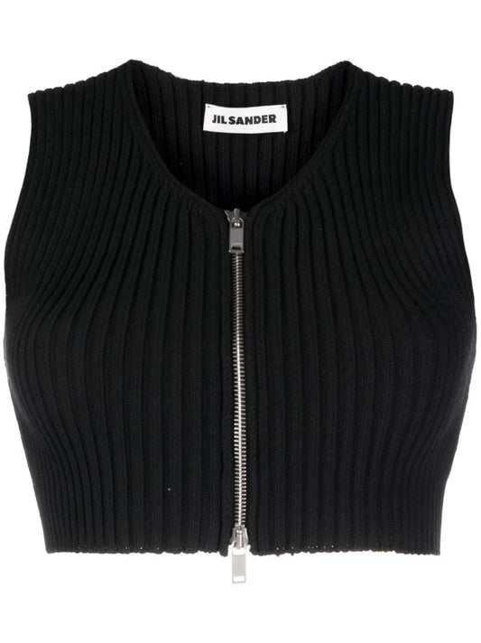 Black Knit Crop Top