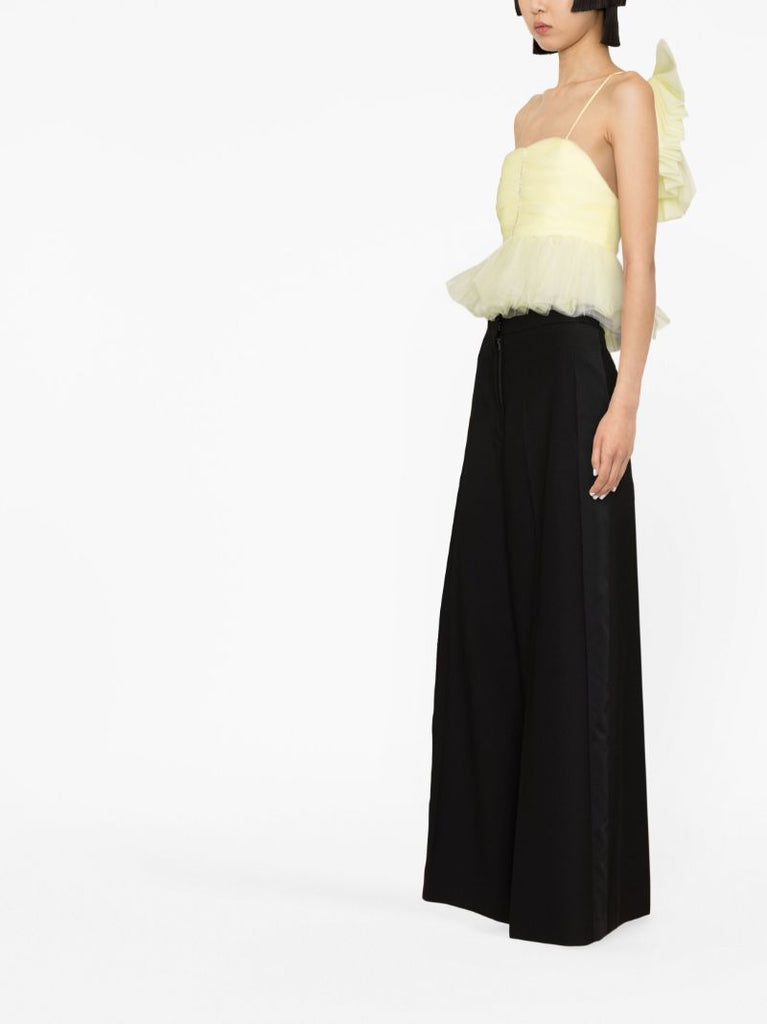 Yellow Exaggerated Bow Tulle Top