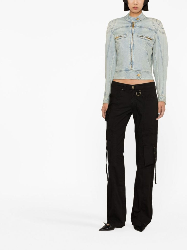 Black Straight Leg Cargo Trousers