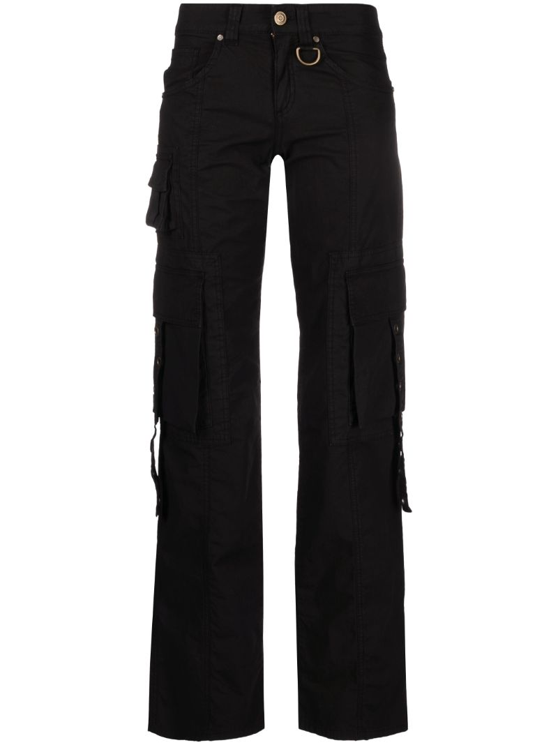 Black Straight Leg Cargo Trousers