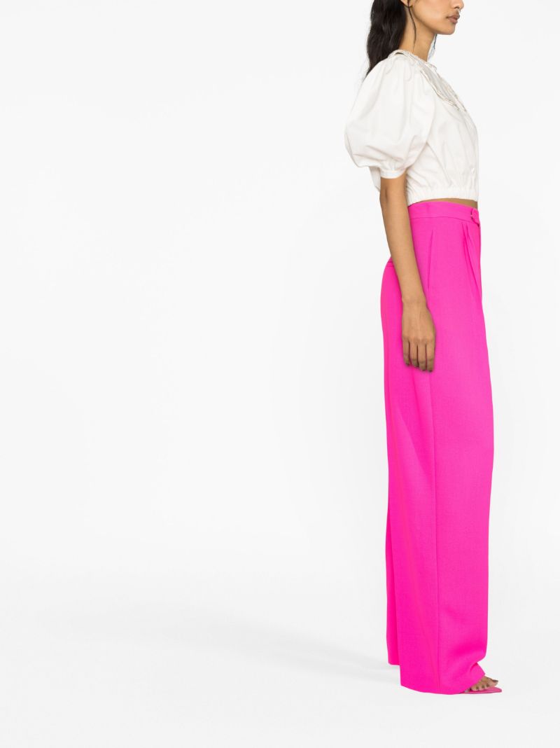 Pink High-waisted Wool Trousers