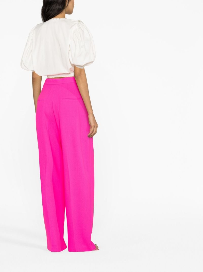 Pink High-waisted Wool Trousers