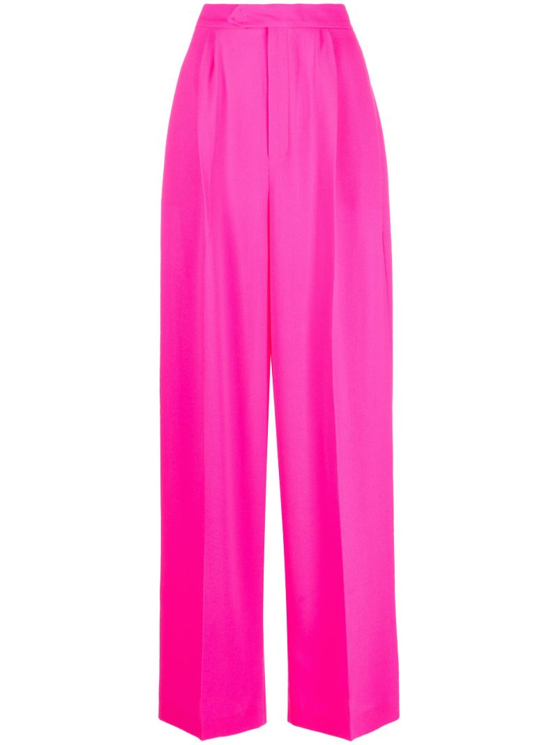 Pink High-waisted Wool Trousers