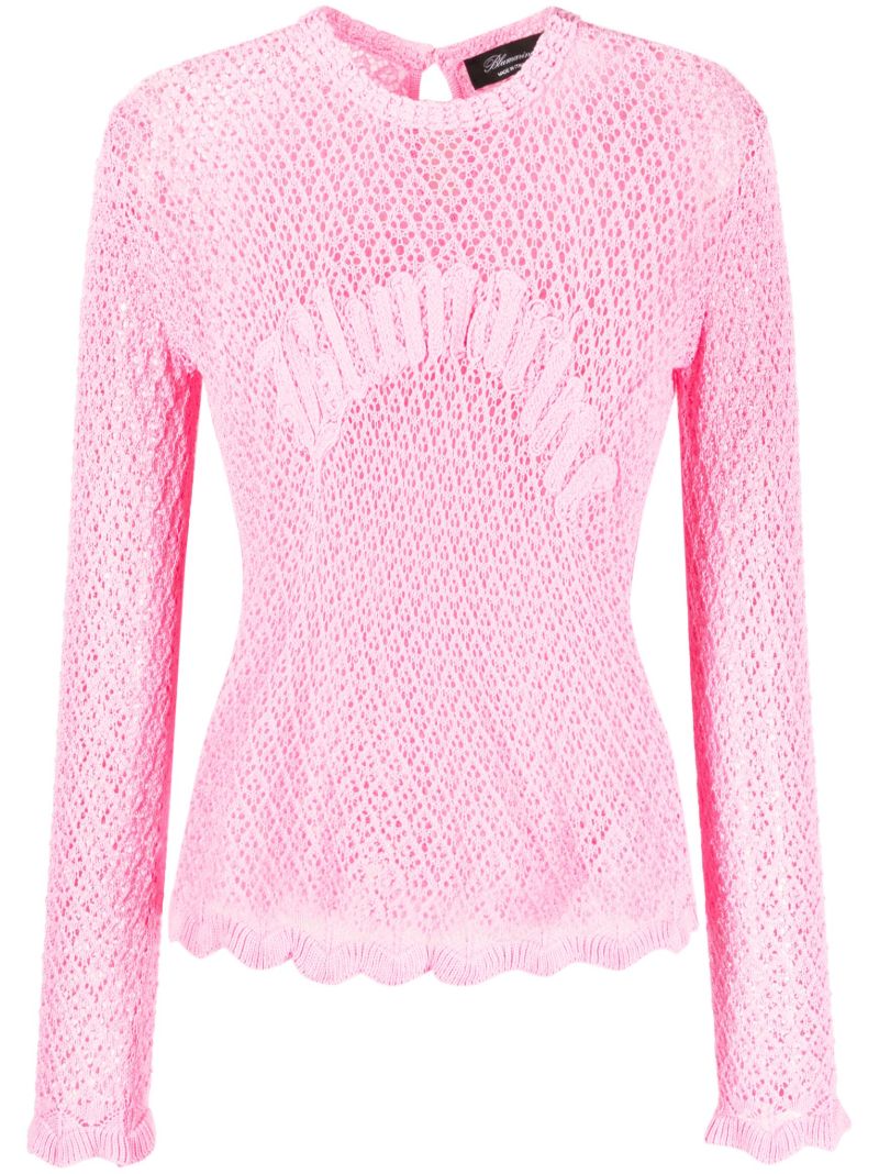 Pink Logo AppliquÃ_x0083_Â© Knit Top