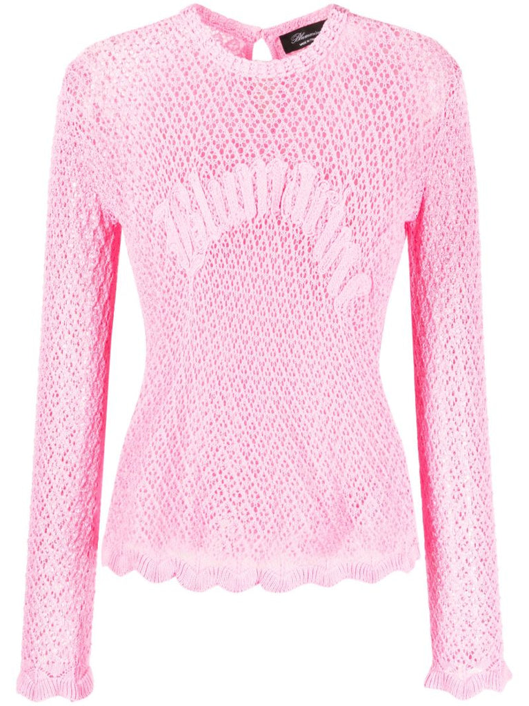 Pink Logo AppliquÃ_x0083_Â© Knit Top