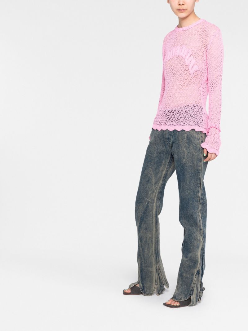Pink Logo AppliquÃ_x0083_Â© Knit Top