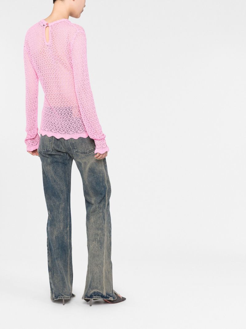 Pink Logo AppliquÃ_x0083_Â© Knit Top