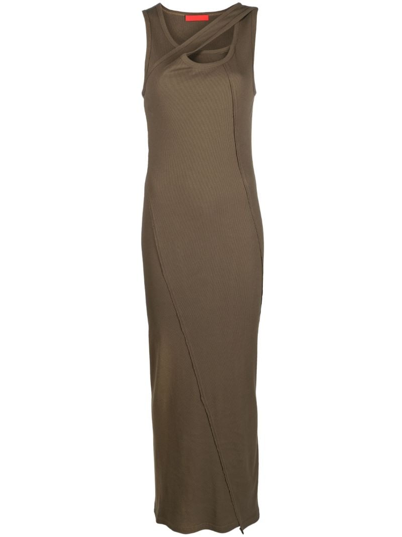 Green Locker Ribbed-knit Midi Dress