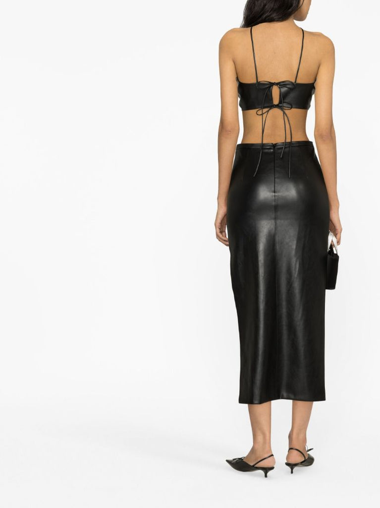 Black Chain-embellished Pencil Skirt