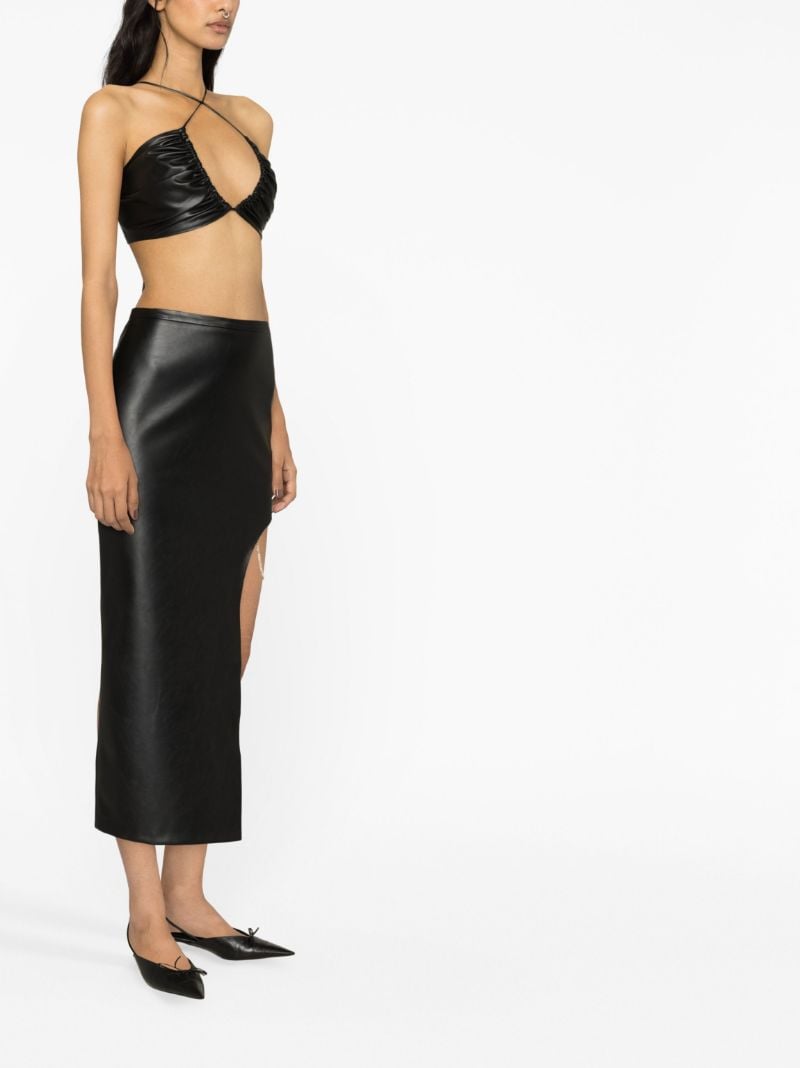 Black Chain-embellished Pencil Skirt