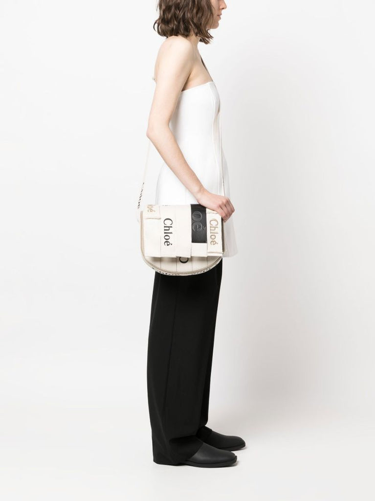 Beige Woody Multiwebbing Cross Body Bag
