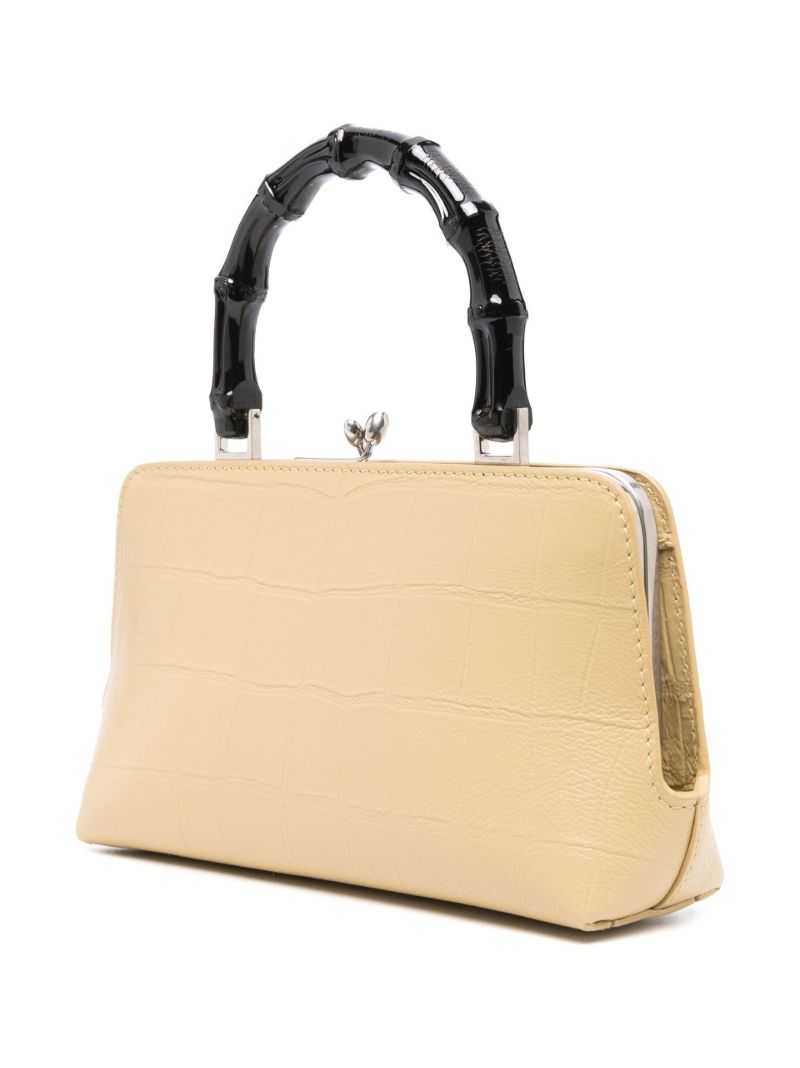 Neutral Mock Croc Top Handle Bag