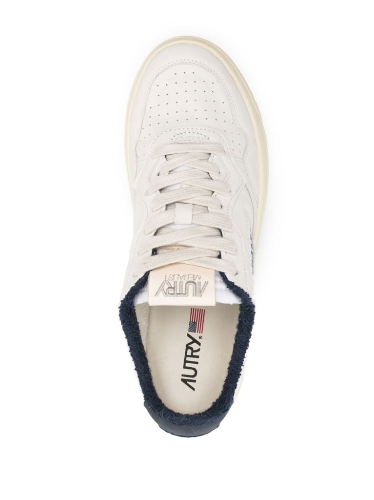 White Medalist Leather Sneakers